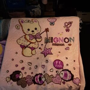 pink baby blanket with a size of 42.5x52 inches